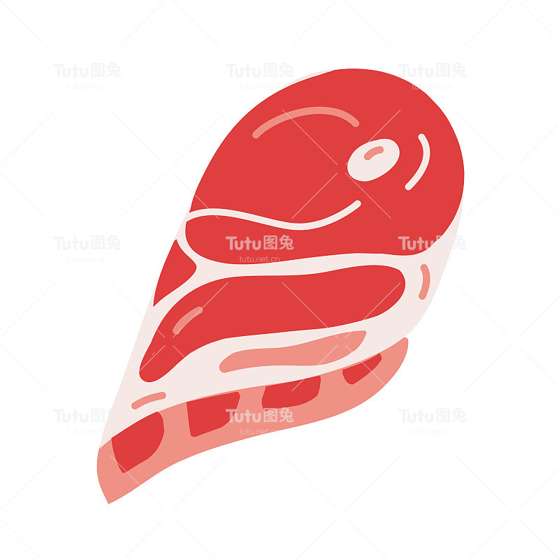 剁碎的羊肉肉，孤立的现实矢量插图，羊肉，孤立的图标