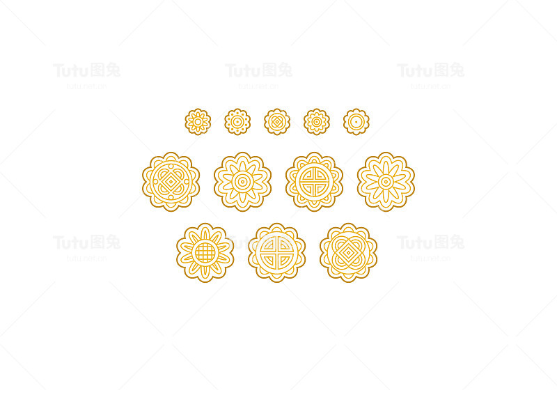 套上线条艺术月饼。图标，符号，标志设计元素，中秋插画。