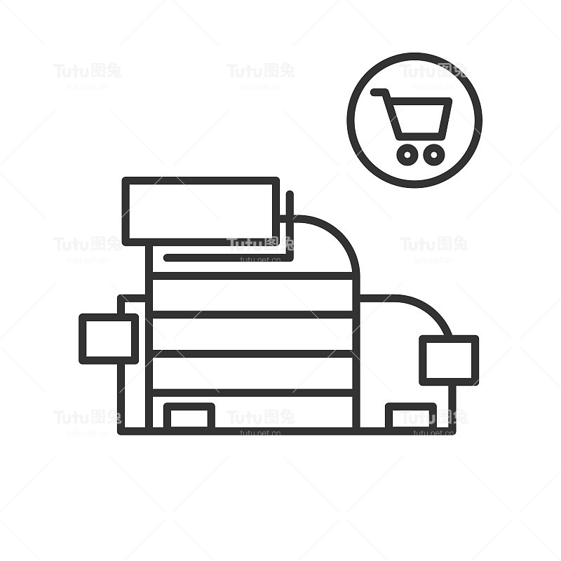 购物中心图标。购物中心的简单矢量图。