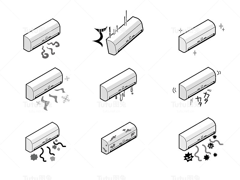 图解说明了空调的故障