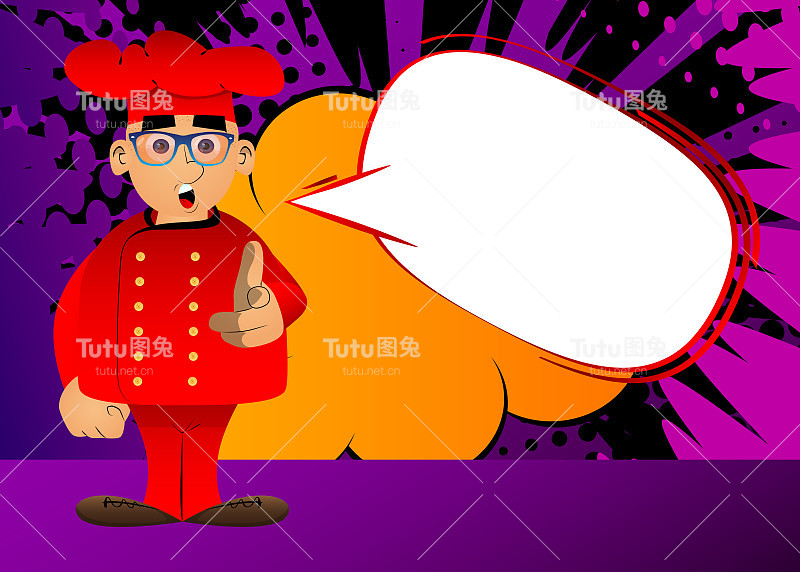 穿制服的厨师指着观众