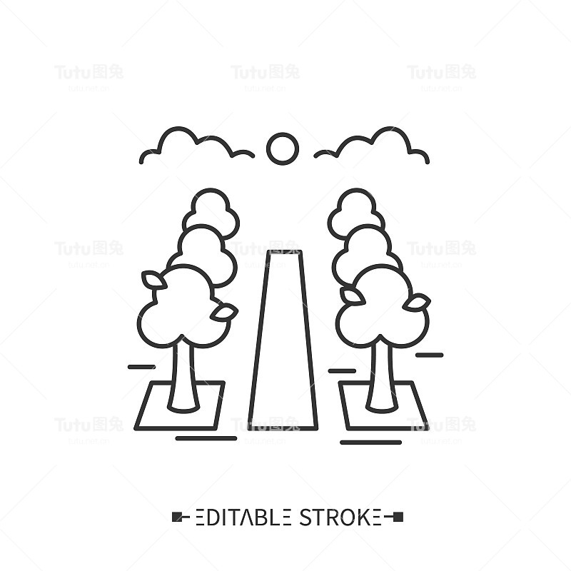 街道景观。可编辑的矢量图