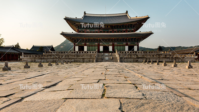 韩国传统建筑。韩国首尔庆福宫。