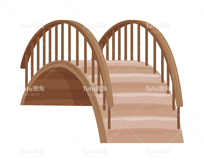 棕色的木桥。