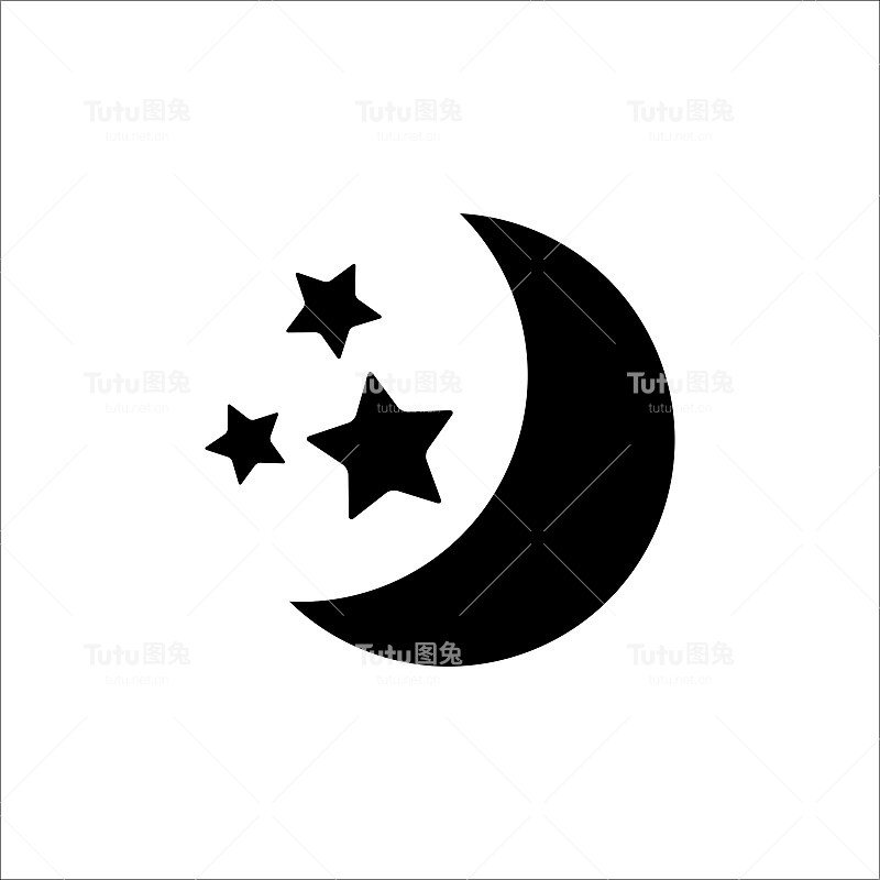 月亮和星星图标设计矢量模板