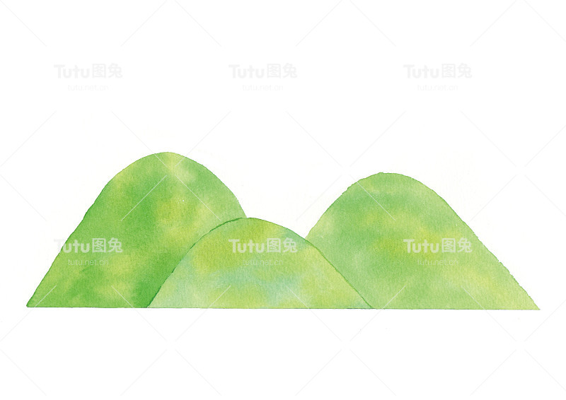 山水彩插图在白色的背景。