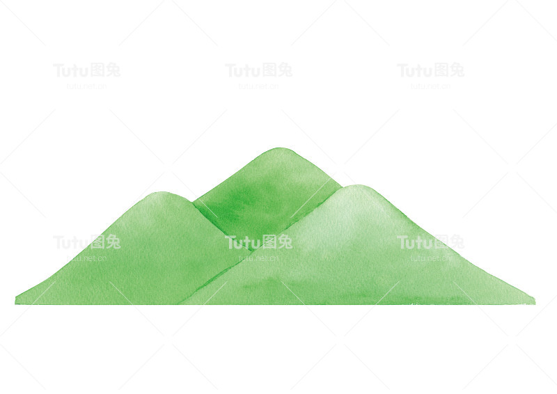 山水彩插图在白色的背景。