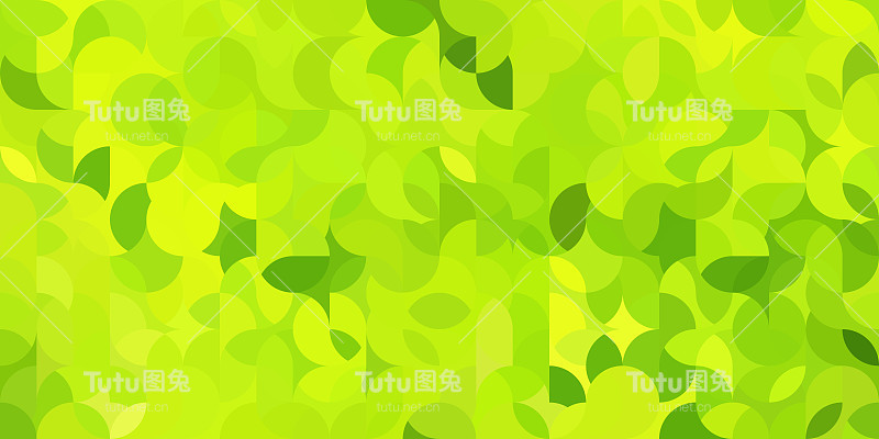 鲜艳的几何图案在绿色的颜色