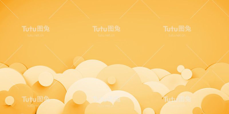 橙色的天空和云彩傍晚在日落剪纸风格3D插图