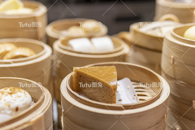 广东dum sum广东海绵蛋糕的特写