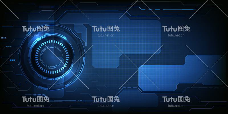 数字技术的矢量插图。