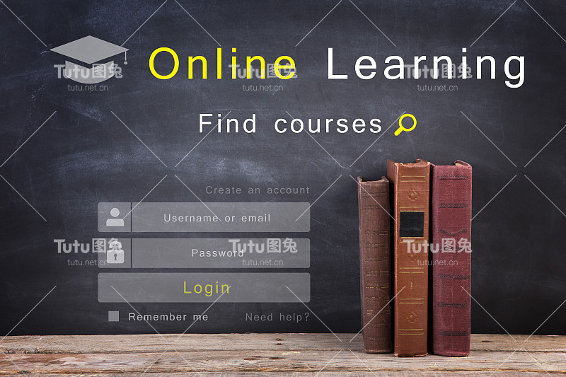 E - learning理念，在线教育登录或注册界面设计