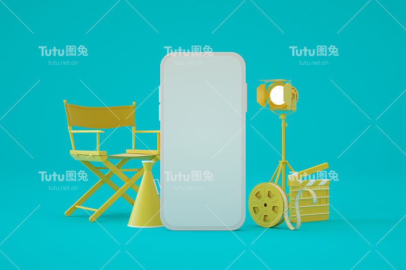 空智能手机屏幕模型，直播概念