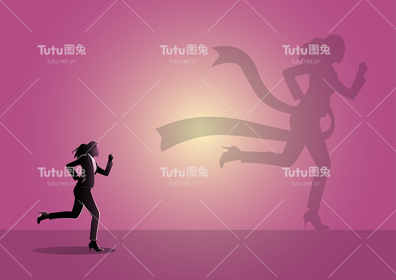 梦想着奔向金丝带的女商人