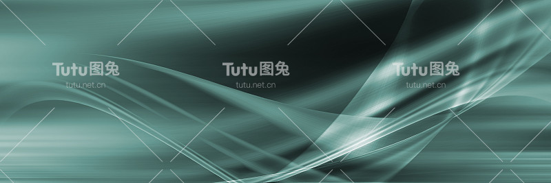 全景绿松石背景与发光的波浪。好抽象背景。
