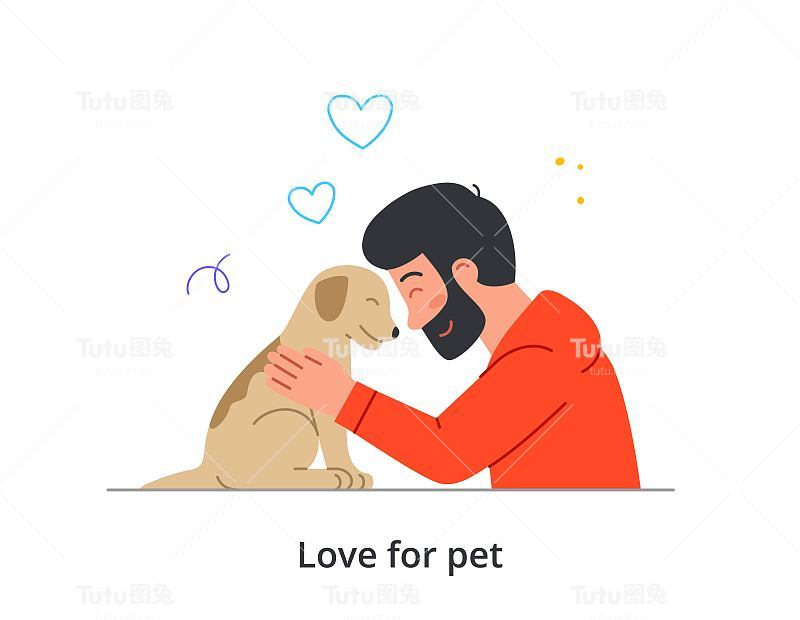 宠物主人快乐抽象概念