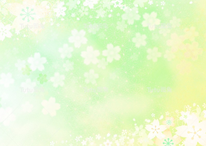 一个绿色背景的插图与花设计在它