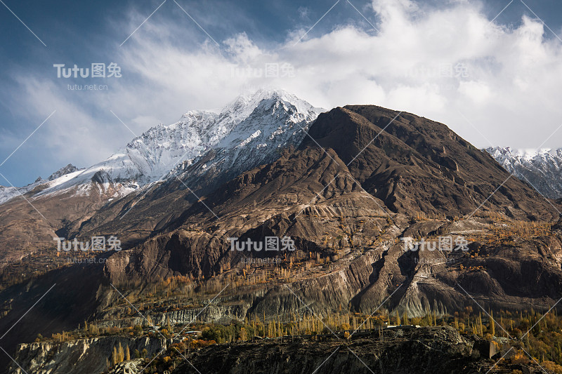 巴基斯坦喀喇昆仑山脉雪山的风景