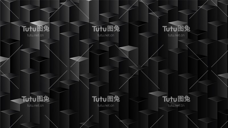 抽象背景与黑色3d几何柱