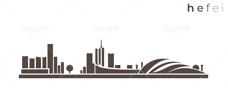 合肥简约单色时尚天际线