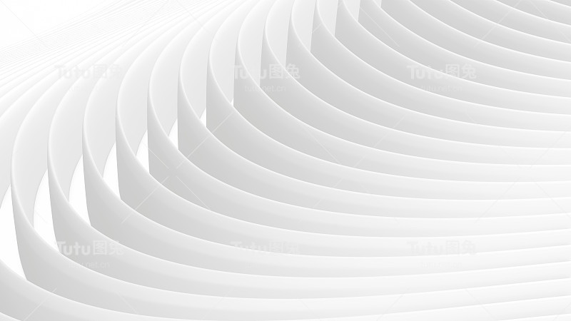3D白色波浪背景商务演示，灰色条纹优雅的模式
