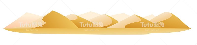沙漠、沙丘和山丘。南部乡村景观。孤立在白色背景。很酷的卡通风格。向量