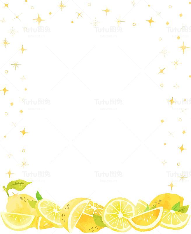 美丽的水彩柠檬框架插图
