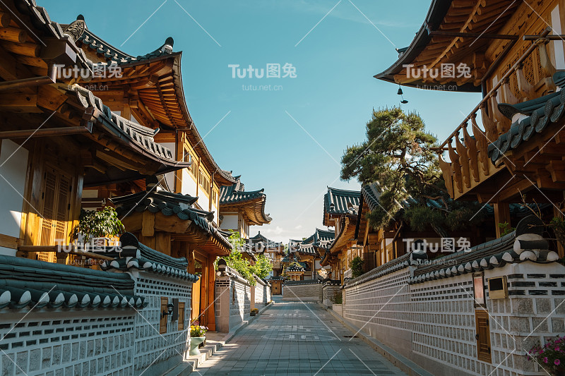恩平韩屋村，韩国首尔的传统房子，韩国
