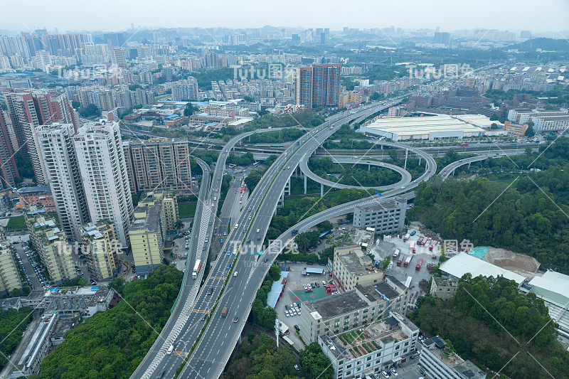 鸟瞰景观在深圳，中国