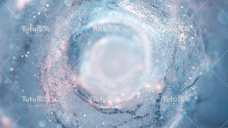 闪闪发光的粒子漩涡-水，冰，雪，抽象背景