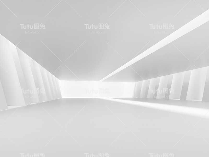 抽象的建筑空间，室内用混凝土墙。3 d渲染。