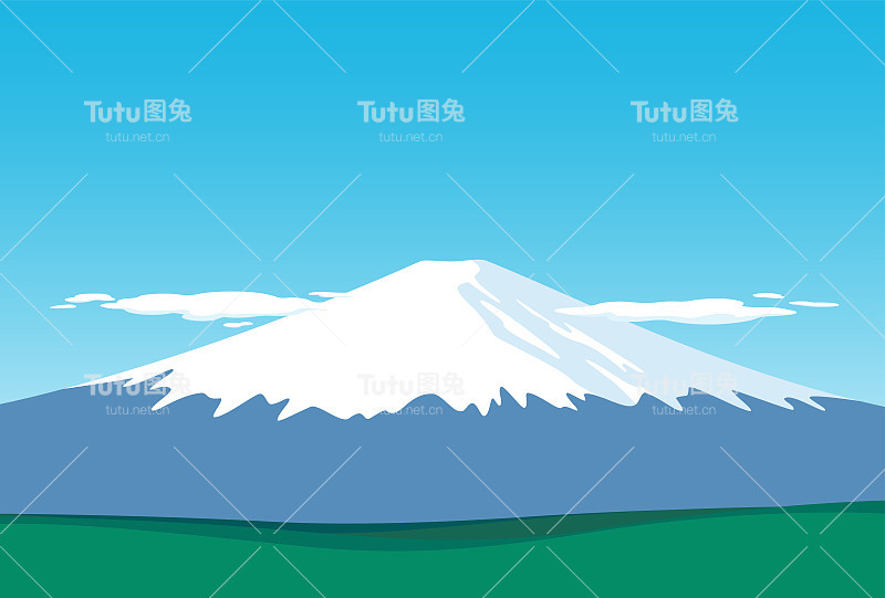 富士山的矢量图。