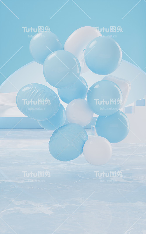 软球，创意几何背景，3d渲染。