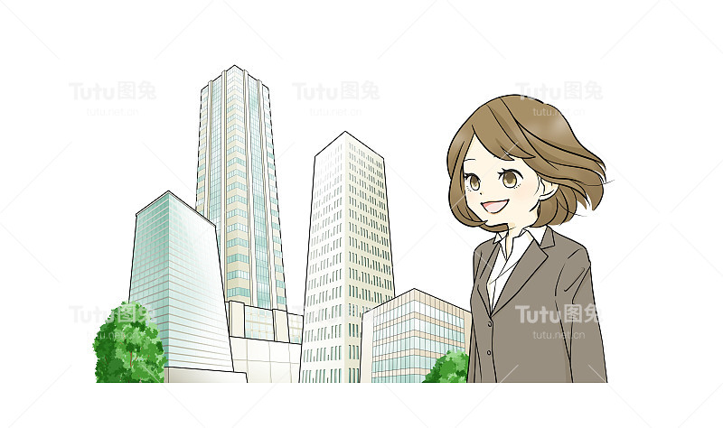 一个穿西装的女人在办公区