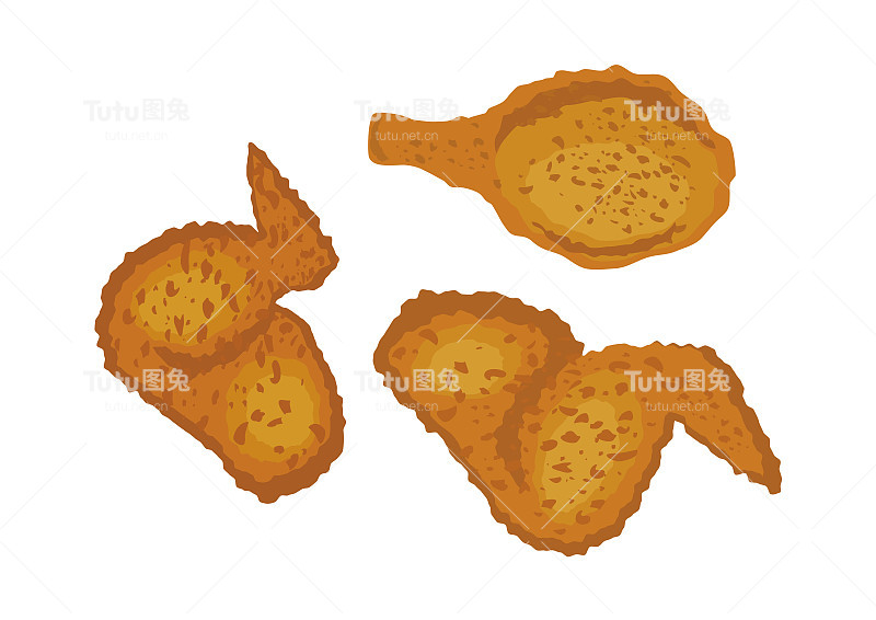 鸡翅和鸡腿图标设置矢量
