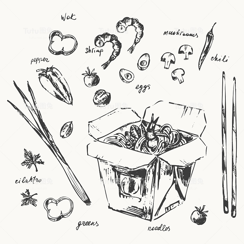 街头小吃面条小品