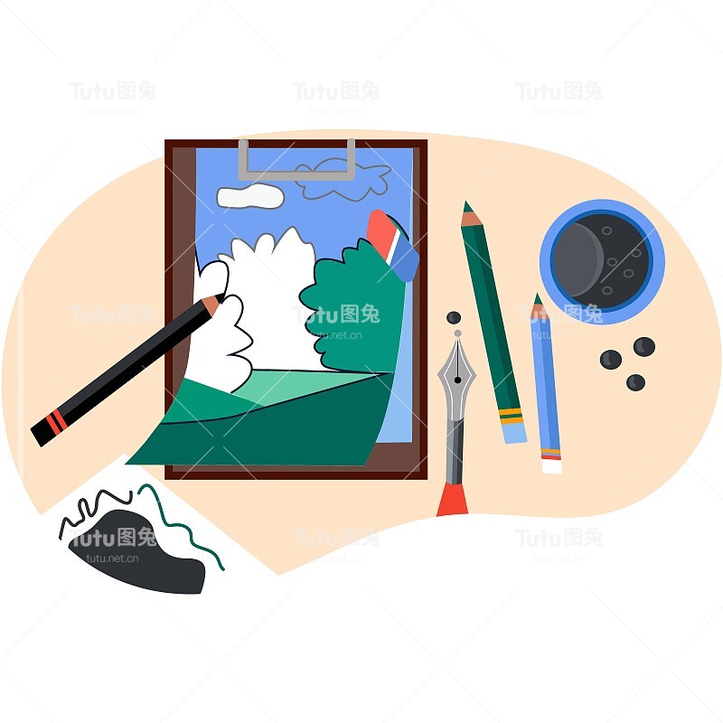 艺术手绘表矢量插图