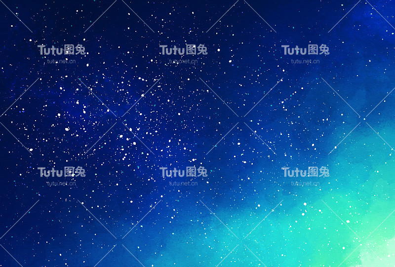 美丽的水彩风格的夜空插画