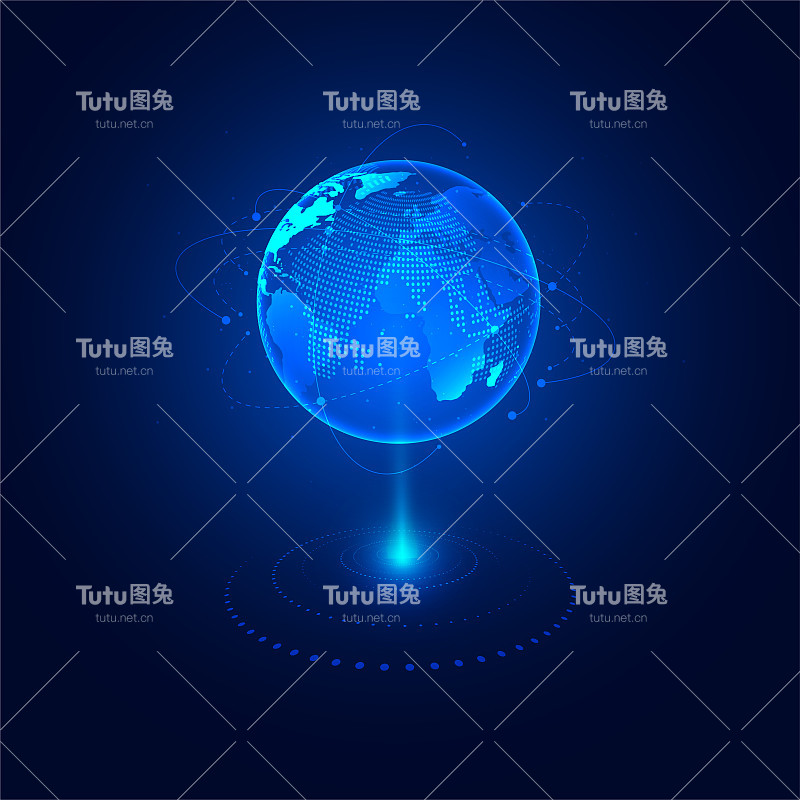 全球网络连接。世界地图点线构成全球业务概念。矢量图