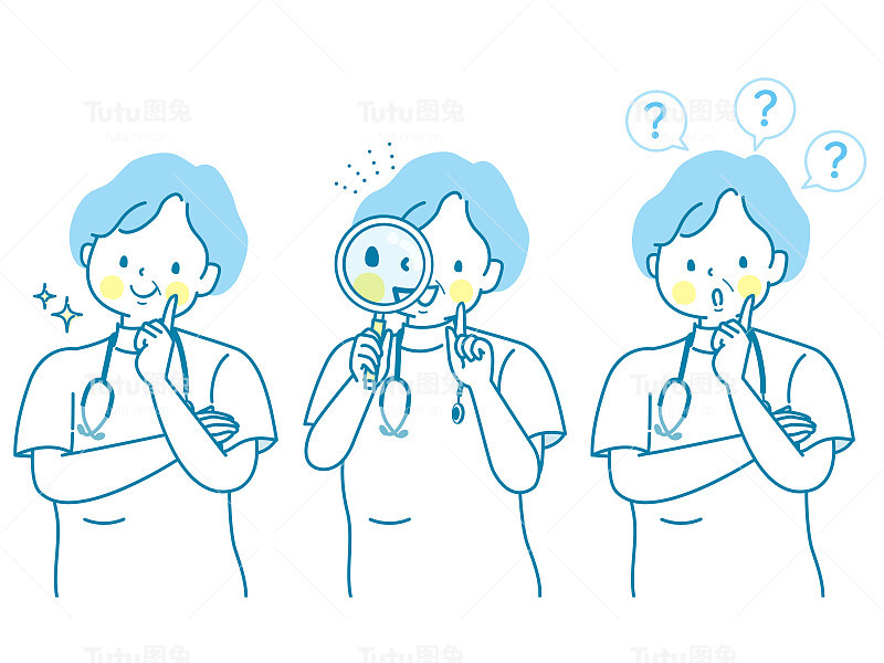 丰满的女护士表情插图套装