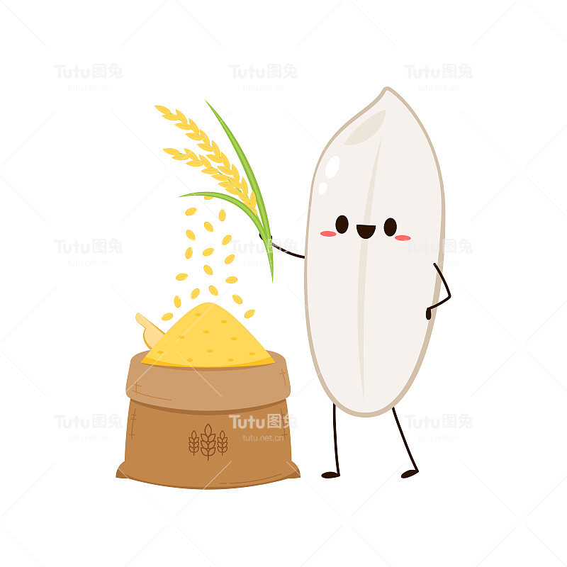 米字设计。白色背景上的水稻矢量。水稻种子。小麦向量。