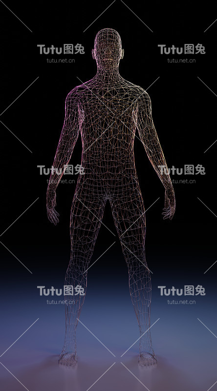 人体由金属丝网制成。