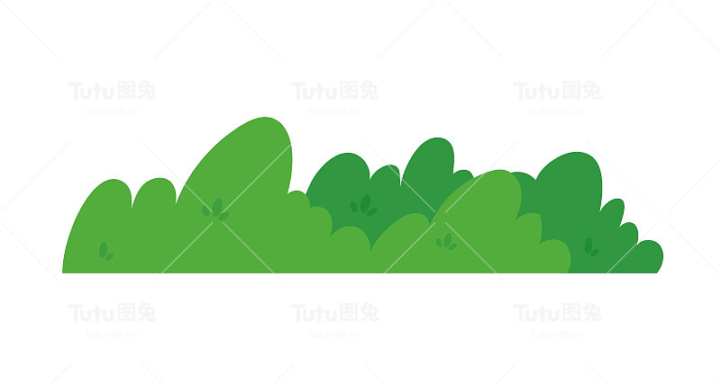 天然绿草灌木装饰环境生态卡通场景