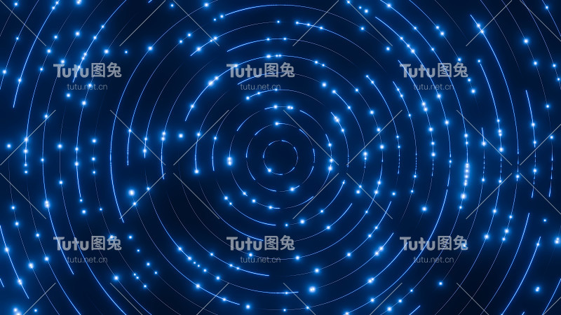 圆形蓝线光数据抽象技术背景。