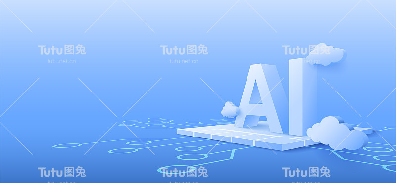 三维人工智能电路电气背景。数字未来大数据可视化和机器学习。矢量横幅艺术插图。
