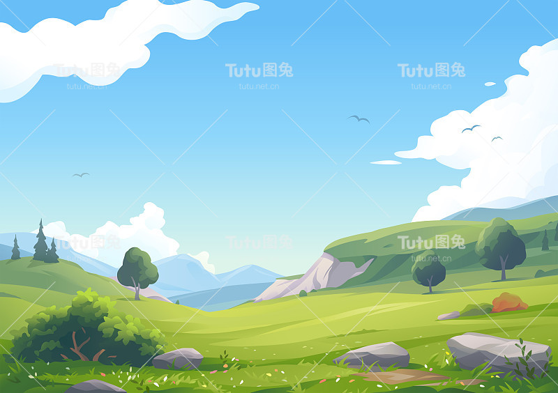 美丽的丘陵景观