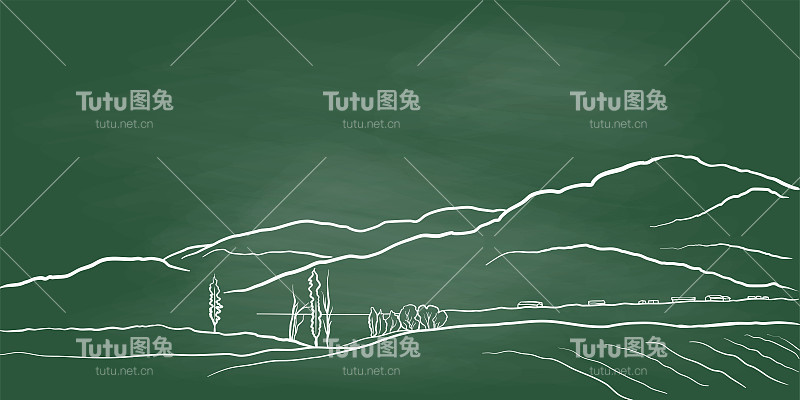 山景风景黑板