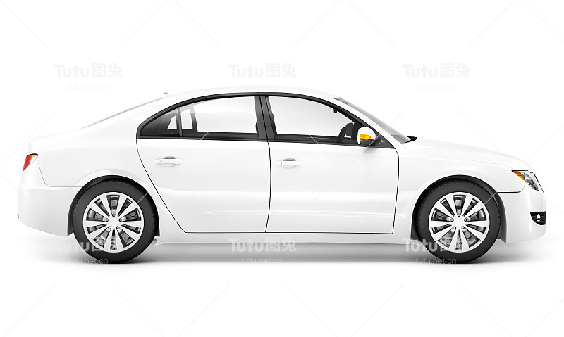 从乘客侧看白色轿车