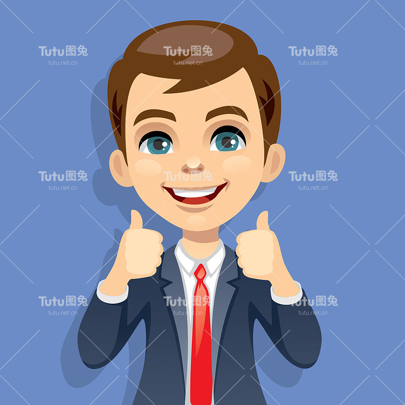 竖起大拇指的商人