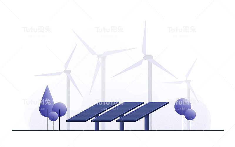 绿色能源，生态概念平面设计矢量插图。